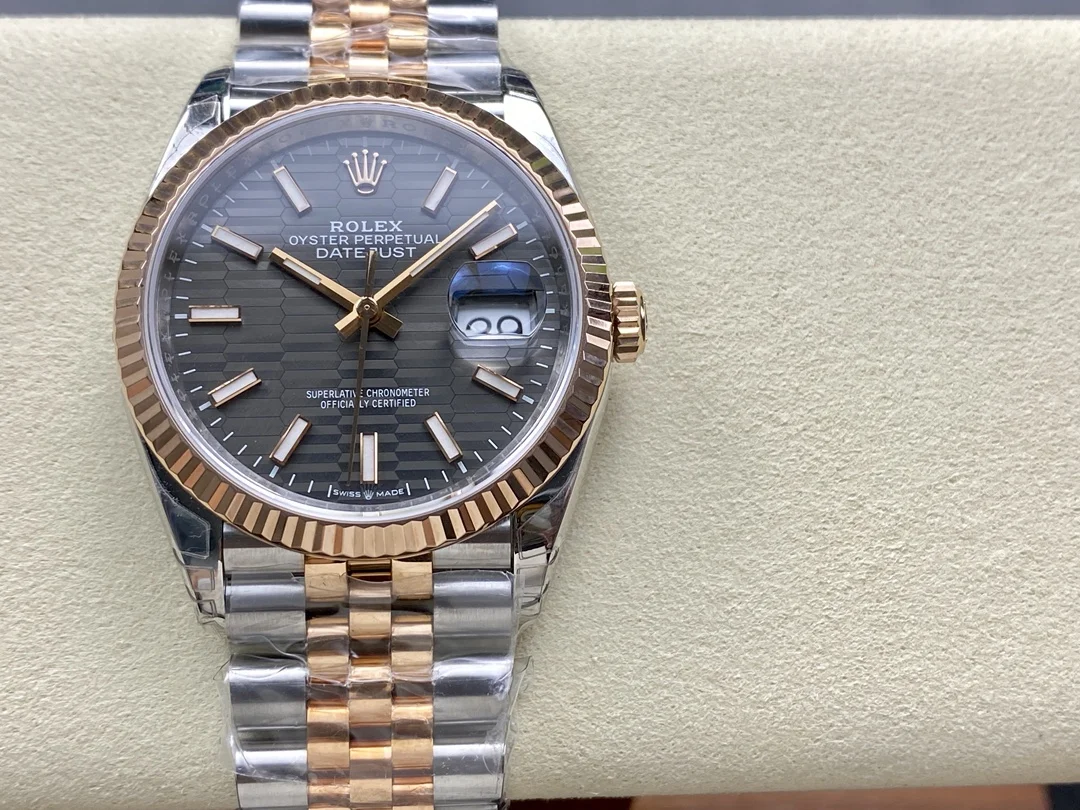 GYL Rolex Datejust 36mm Slate Grey Fluted Motif Dial Fluted Bezel Two-Tone Rose Gold Jubilee Bracelet (126231) 11 Super Clone – DD3235 Movement-GYL-GaiYalun