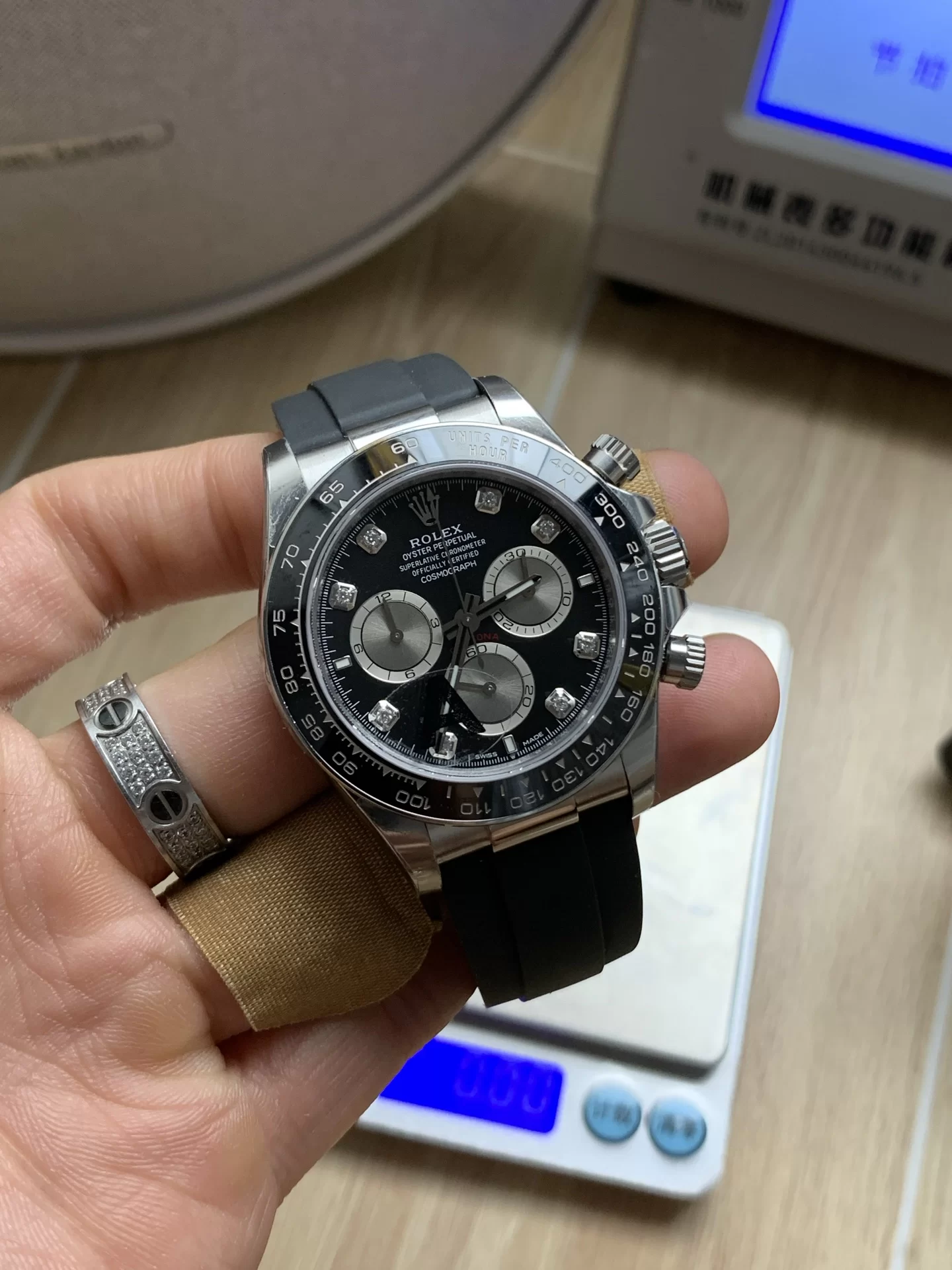 GYL Rolex Cosmograph Daytona White Gold “Ghost” Diamond Dial Rubber Strap (126519LN) 11 Super Clone – DD4131 Movement-GYL-GaiYalun