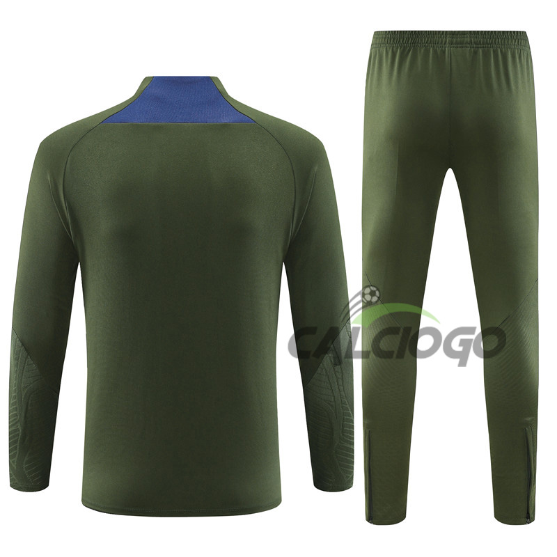 Tuta Calcio Paris PSG Felpa Zips Verde 2023-2024