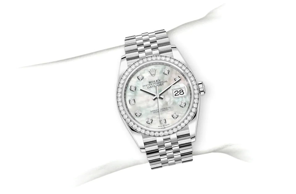 Rolex Datejust in White Rolesor - combination of Oystersteel and white gold M126284RBR-0011 at J. Licht & Sons Rolex Boutique