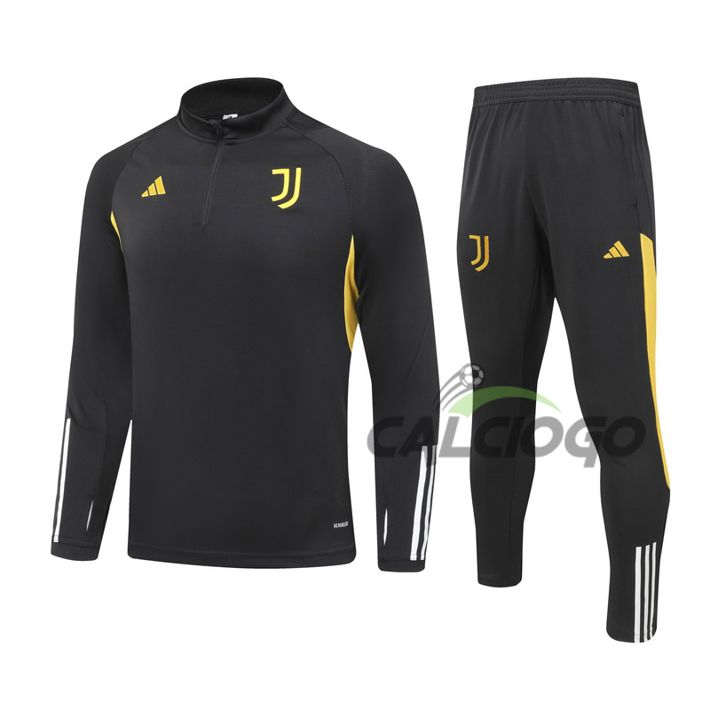 Tuta Juventus Felpa Zips Nero 2023-2024