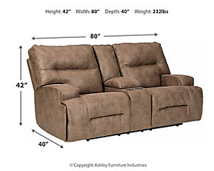 Hazenburg Reclining Loveseat with Console, , large