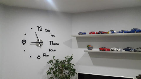 DIY Black 3D Wall Clock