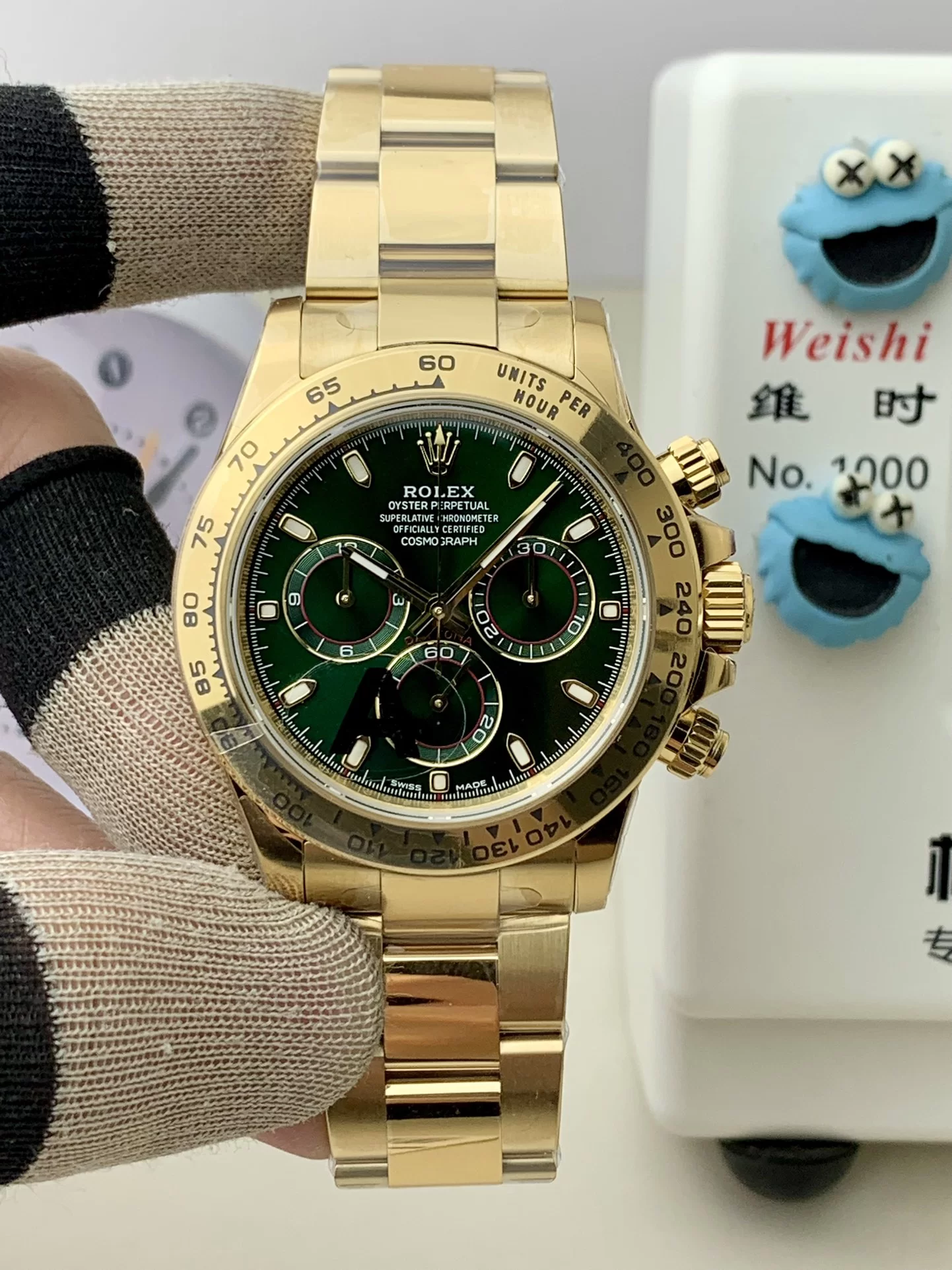 GYL Rolex Cosmograph Daytona Full Yellow Gold “John Mayer” Green Dial (116508) 11 Super Clone – DD4130 Movement-GYL-GaiYalun