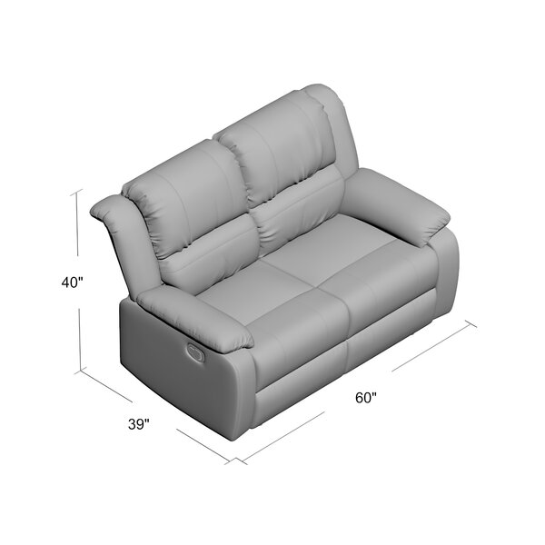 Hagar 60'' Faux Leather Pillow Top Arm Reclining Loveseat