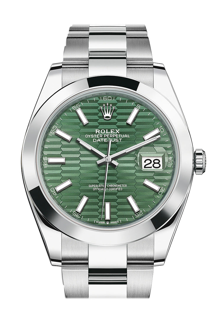 Datejust 41 Green Fluted Dial Oyster Men's Watch 126300 1263000021