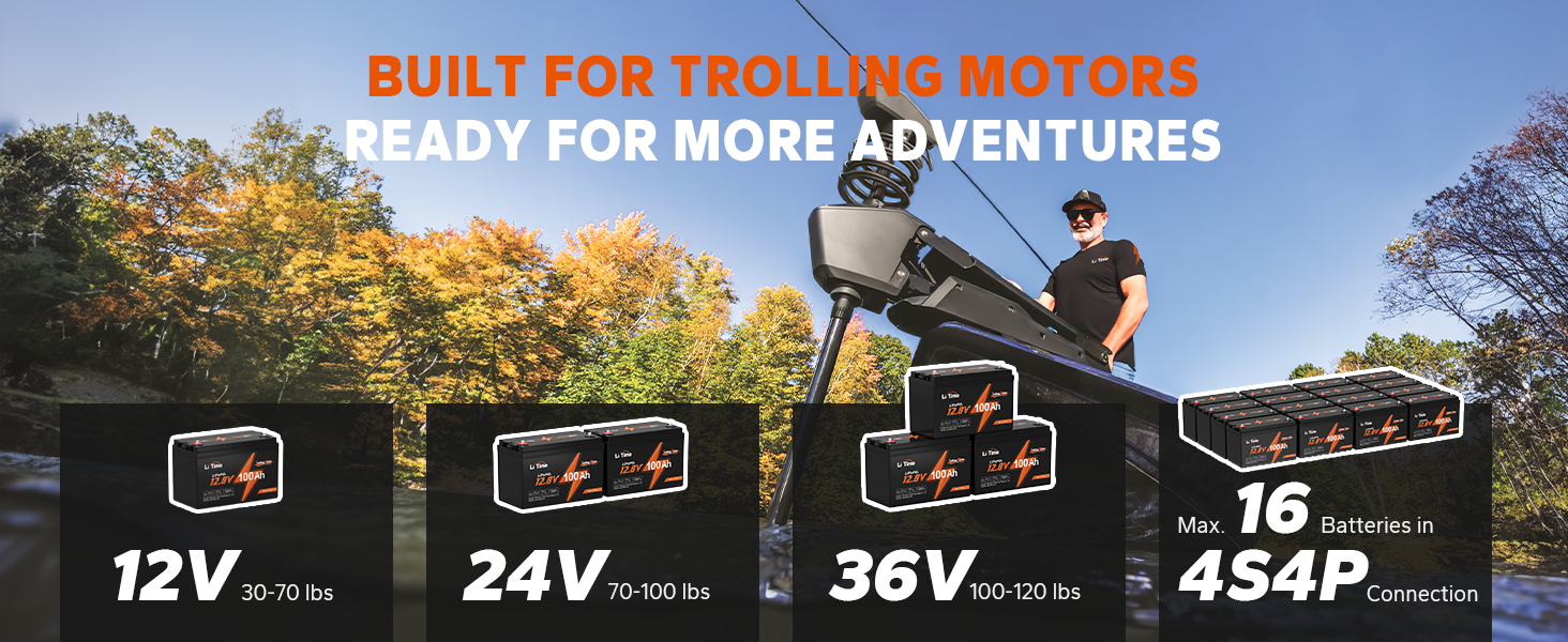 LiTime 12V100Ah Trolling Motor Battery