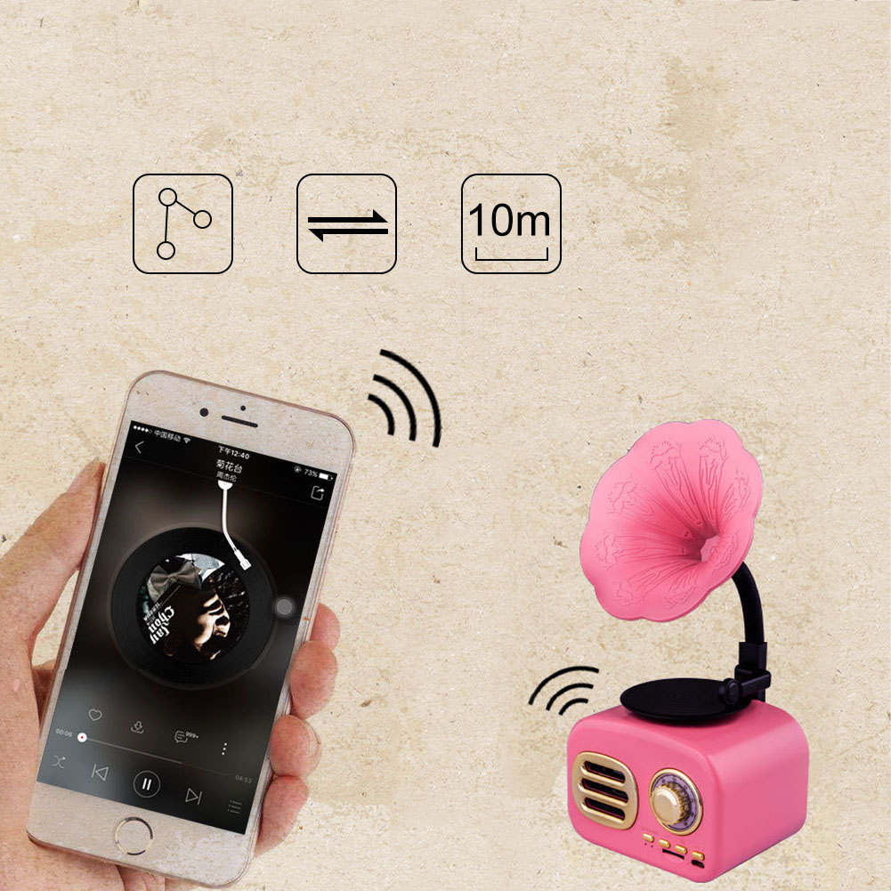 Hordozható Bluetooth Hangszóró – Retro Gramofon Dizájn